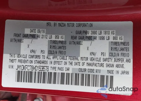 2017 Mazda Cx-3 Touring из США, поврежденный, VIN JM1DKFC78H0153678